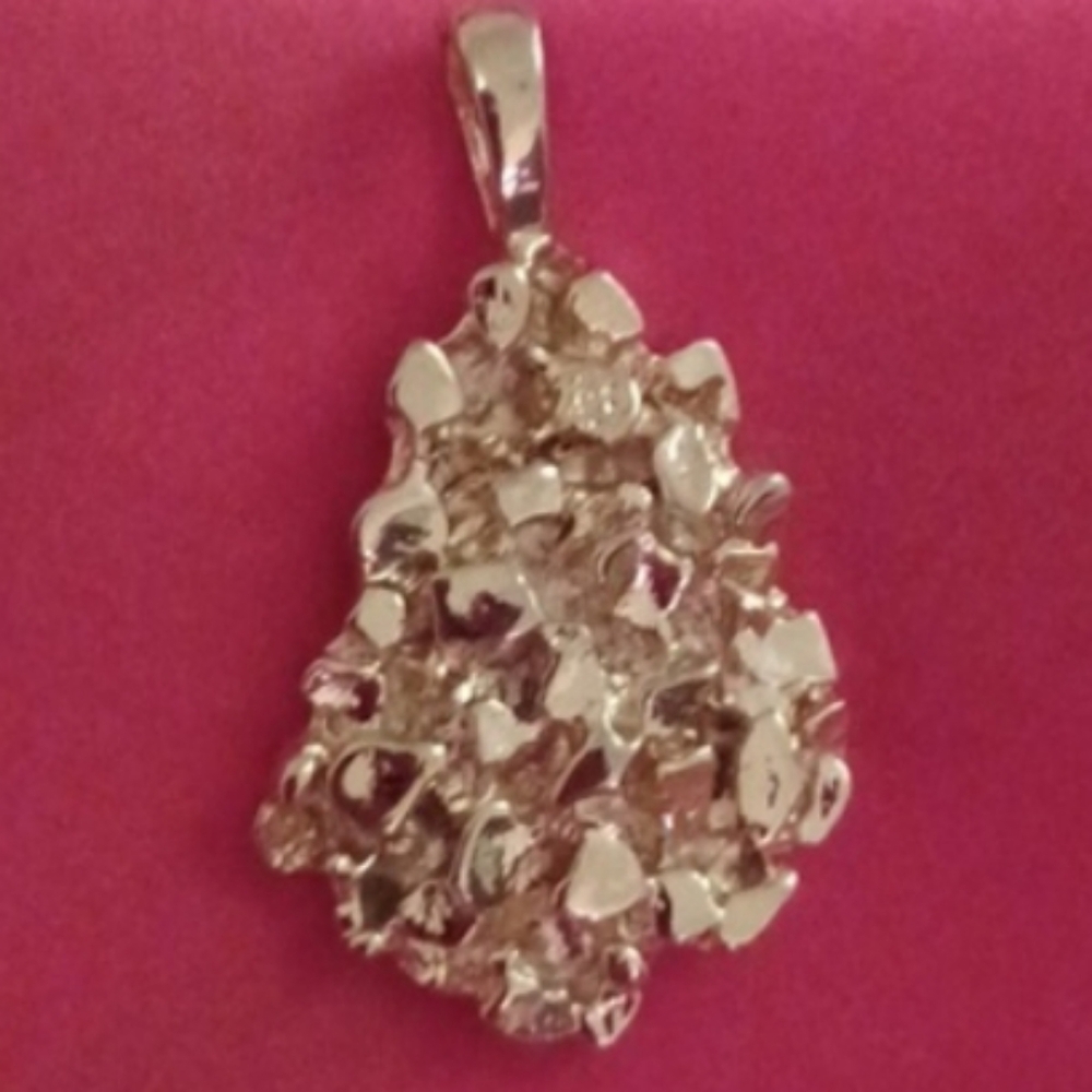Gold plated nugget pendant